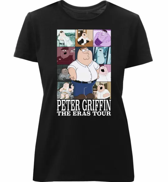 Женская премиум футболка Peter Griffin The Eras Tour Черный фото
