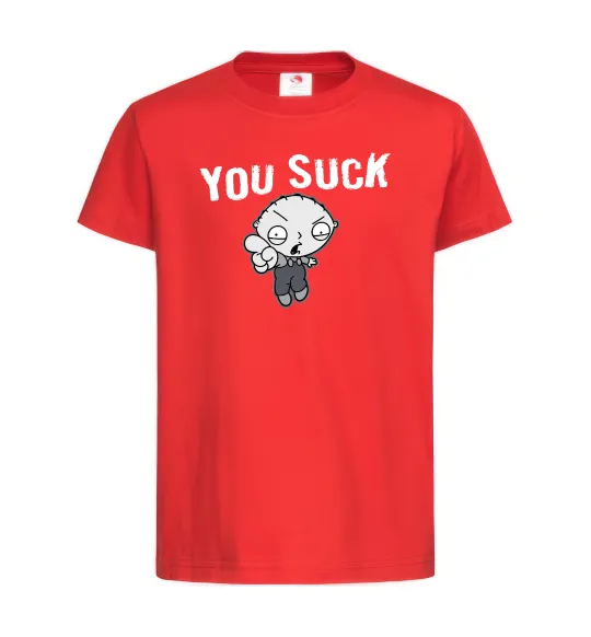 Детская футболка Стьюї You Suck Красный фото