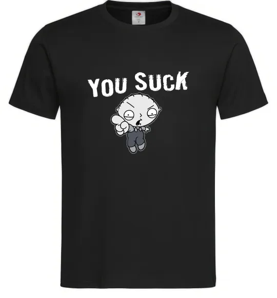 Мужская футболка Стьюї You Suck Черный фото