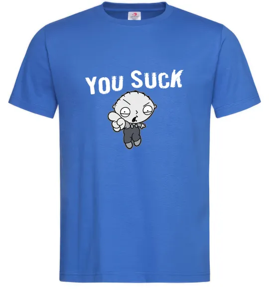 Мужская футболка Стьюї You Suck Ярко-синий фото