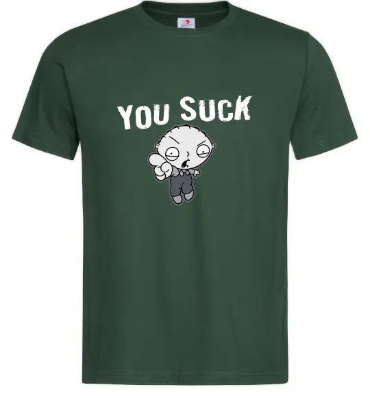 Мужская футболка Стьюї You Suck Темно-зеленый фото