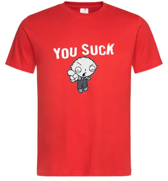Мужская футболка Стьюї You Suck Красный фото