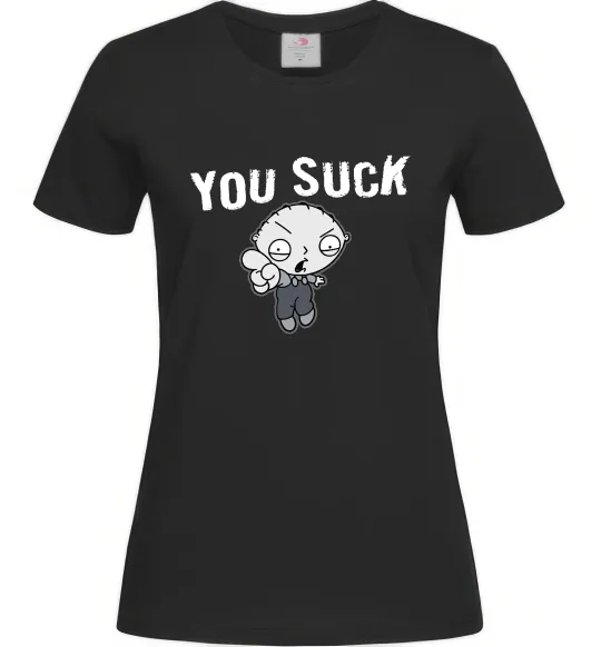 Женская футболка Стьюї You Suck Черный фото