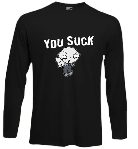 Лонгслив Стьюї You Suck Черный фото