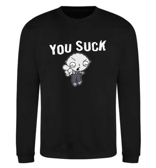Свитшот Стьюї You Suck Черный фото