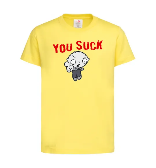 Детская футболка Стьюї You Suck Лимонный фото