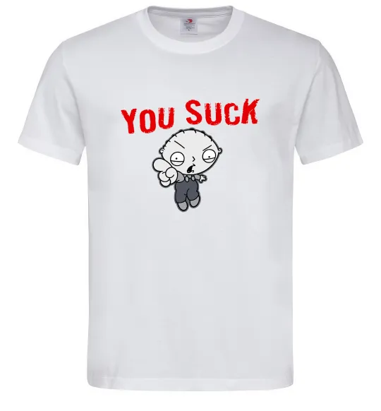 Мужская футболка Стьюї You Suck Белый фото