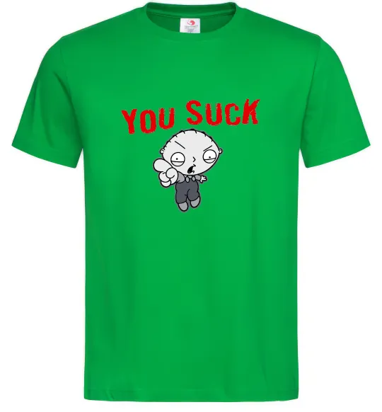 Мужская футболка Стьюї You Suck Зеленый фото