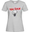 Женская футболка Стьюї You Suck Серый Женская футболка Стьюї You Suck Серый фото