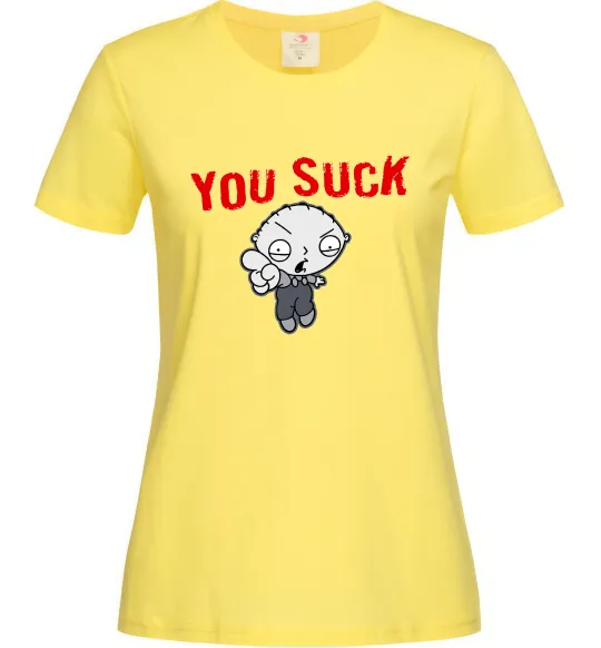 Женская футболка Стьюї You Suck Лимонный фото