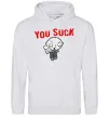 Мужская толстовка (худи) Стьюї You Suck Серый меланж фото