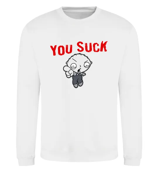 Свитшот Стьюї You Suck Белый фото