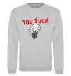Свитшот Стьюї You Suck Серый меланж Свитшот Стьюї You Suck Серый меланж фото