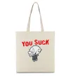 Эко-сумка Стьюї You Suck Бежевый фото