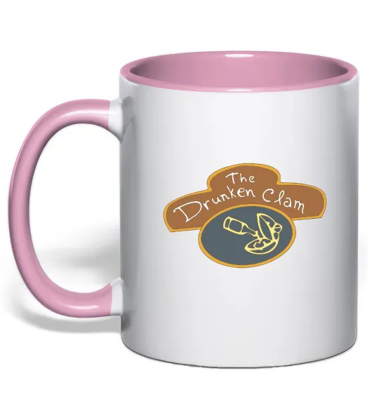 Чашка с цветной ручкой The dranken clam Нежно розовый фото
