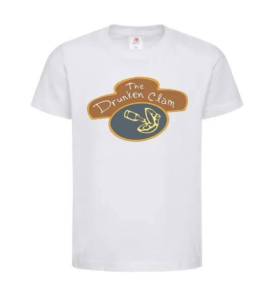 Детская футболка The dranken clam Белый фото