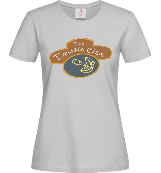 Женская футболка The dranken clam Серый фото