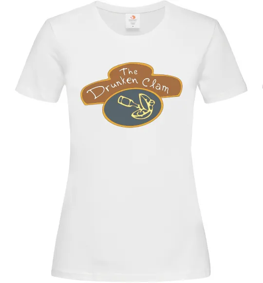 Женская футболка The dranken clam Белый фото