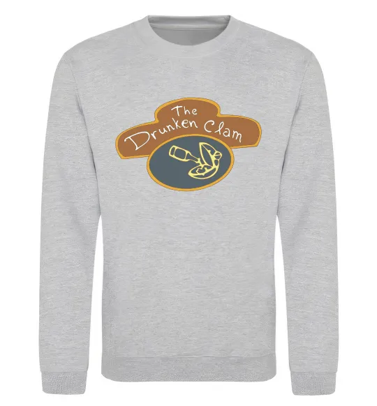 Свитшот The dranken clam Серый меланж фото