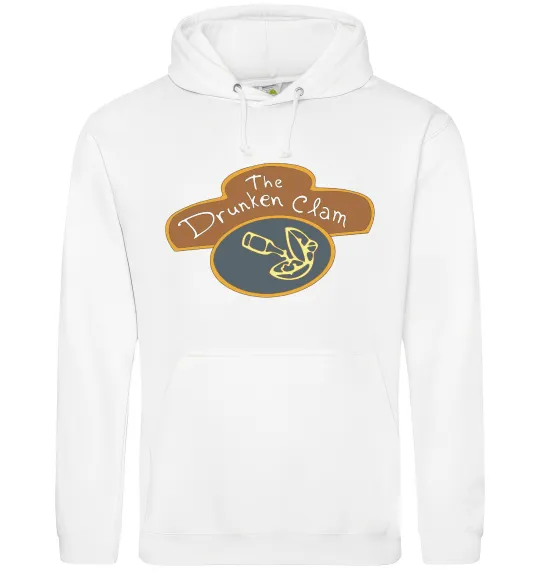 Мужская толстовка (худи) The dranken clam Белый фото