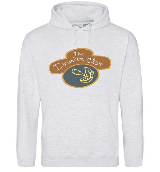 Женская толстовка (худи) The dranken clam Серый меланж фото