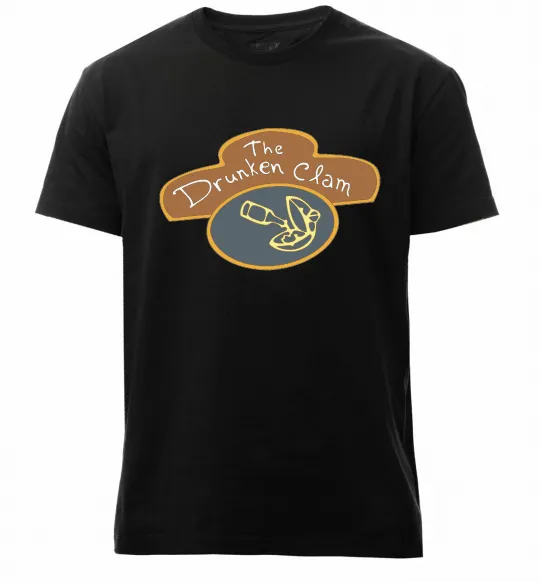 Мужская премиум футболка The dranken clam Черный фото