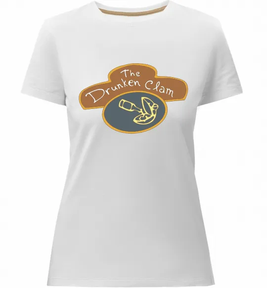 Женская премиум футболка The dranken clam Белый фото