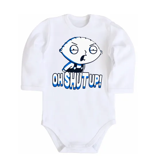 Детский боди Стьюї Oh shut up Белый фото