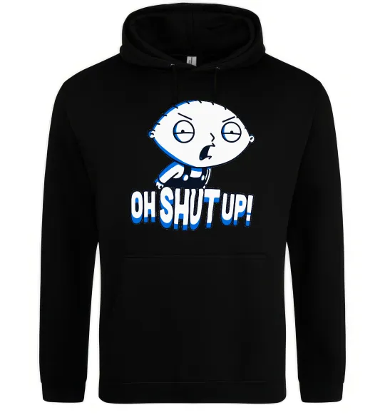 Женская толстовка (худи) Стьюї Oh shut up Черный фото