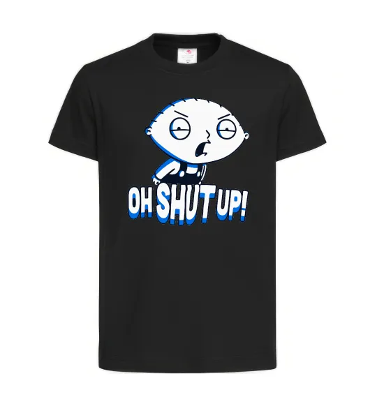 Детская футболка Стьюї Oh shut up Черный фото
