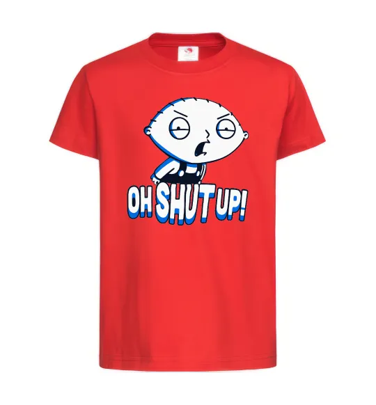 Детская футболка Стьюї Oh shut up Красный фото