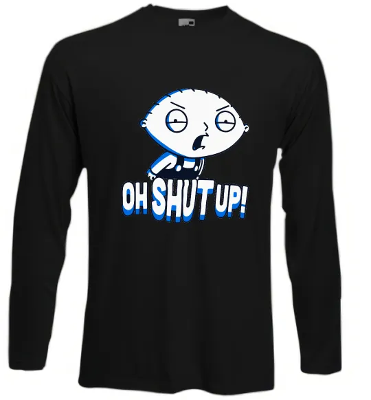 Лонгслив Стьюї Oh shut up Черный фото
