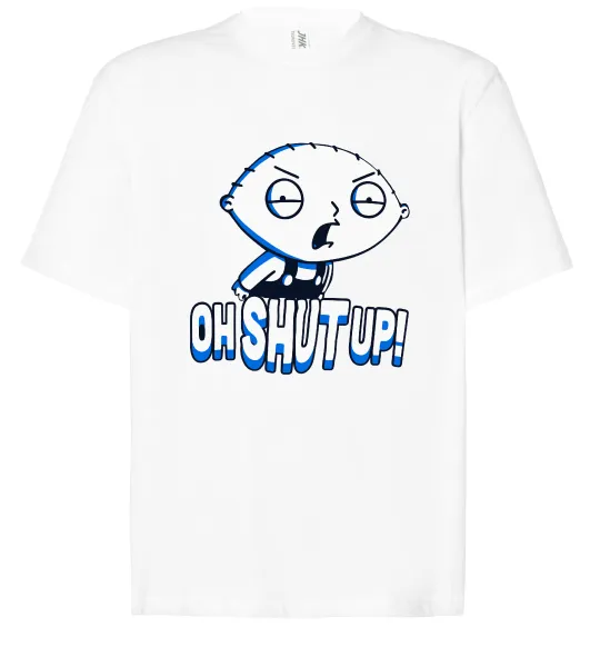 Футболка Оверсайз Стьюї Oh shut up Белый фото