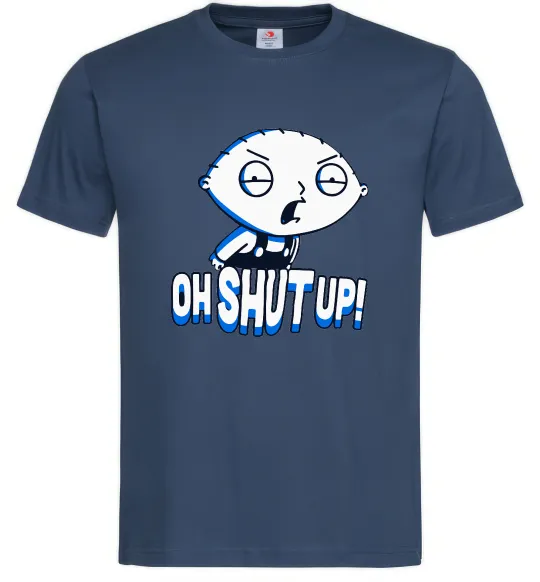 Мужская футболка Стьюї Oh shut up Темно-синий фото