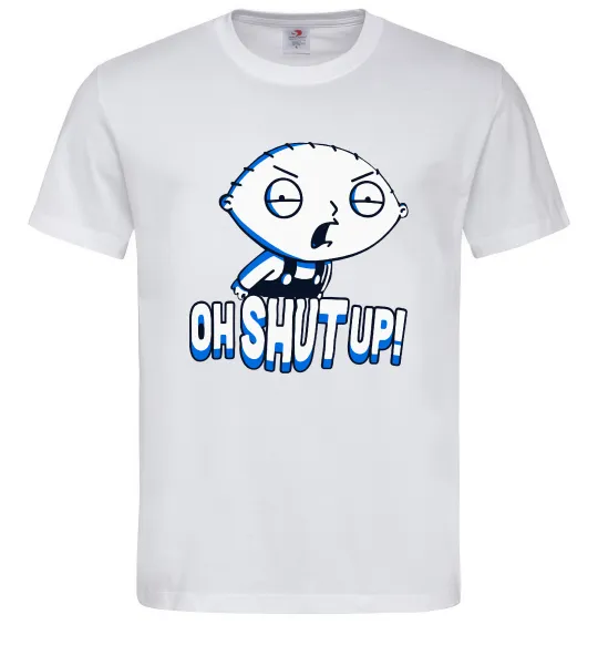 Мужская футболка Стьюї Oh shut up Белый фото