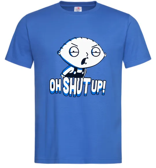 Мужская футболка Стьюї Oh shut up Ярко-синий фото