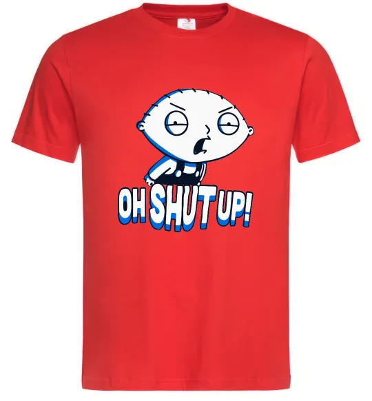 Мужская футболка Стьюї Oh shut up Красный фото