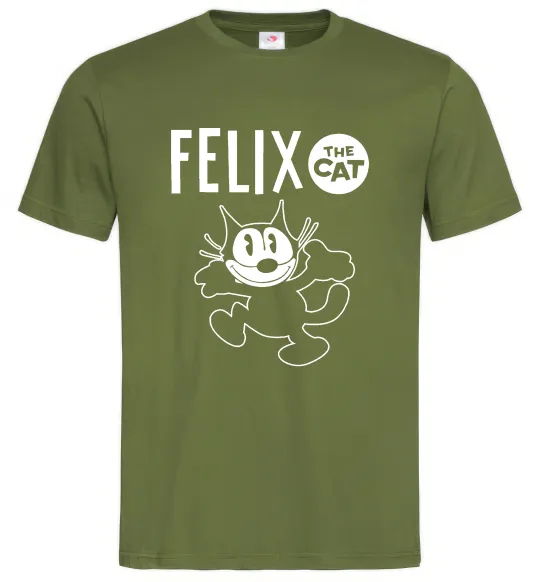 Мужская футболка Felix посміхається Оливковый фото