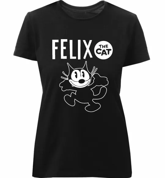 Женская премиум футболка Felix посміхається Черный фото