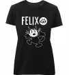Женская премиум футболка Felix посміхається Черный фото
