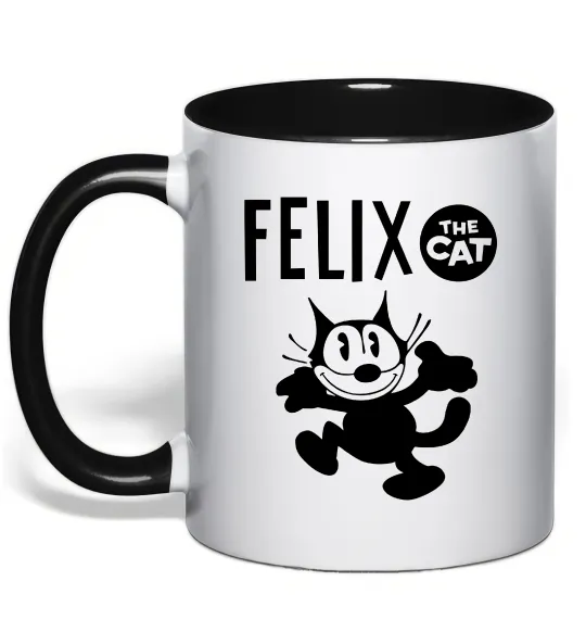 Чашка с цветной ручкой Felix посміхається Черный фото