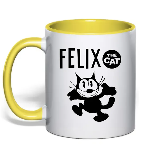 Чашка с цветной ручкой Felix посміхається Лимонный фото