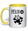 Чашка с цветной ручкой Felix посміхається Лимонный фото