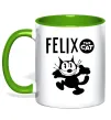 Чашка с цветной ручкой Felix посміхається Лаймовый фото