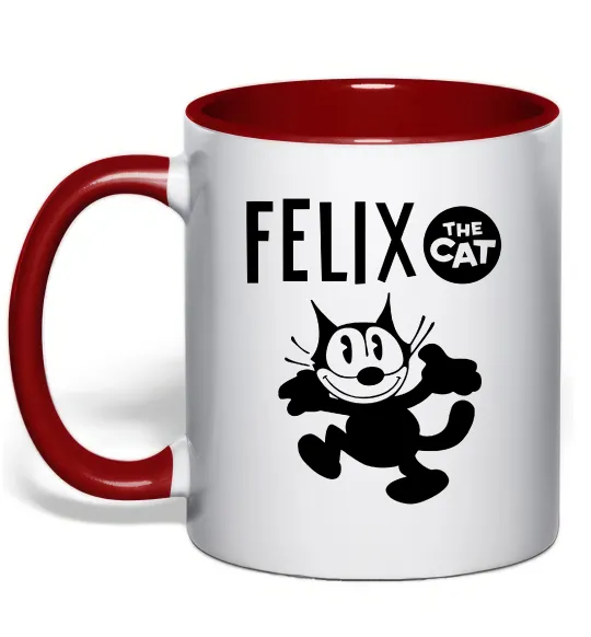 Чашка с цветной ручкой Felix посміхається Красный фото