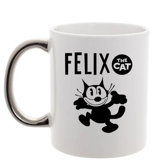 Чашка с цветной ручкой Felix посміхається Серебро фото