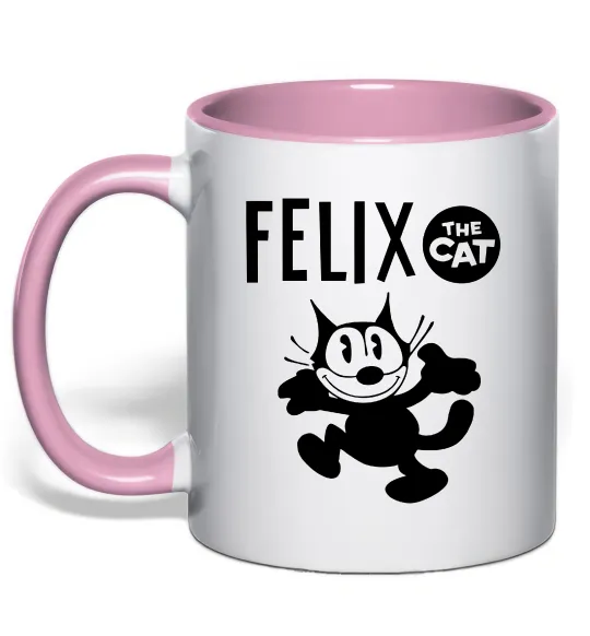 Чашка с цветной ручкой Felix посміхається Нежно розовый фото
