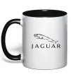 Чашка с цветной ручкой Jaguar logo та назва, колір - чорний Черный фото