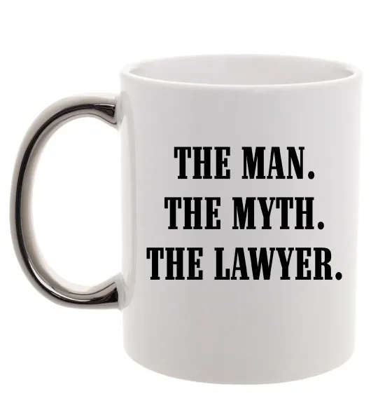 Чашка с цветной ручкой The lawyer Серебро фото
