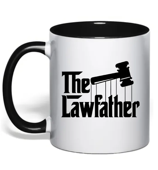 Чашка с цветной ручкой The lawfather Черный фото